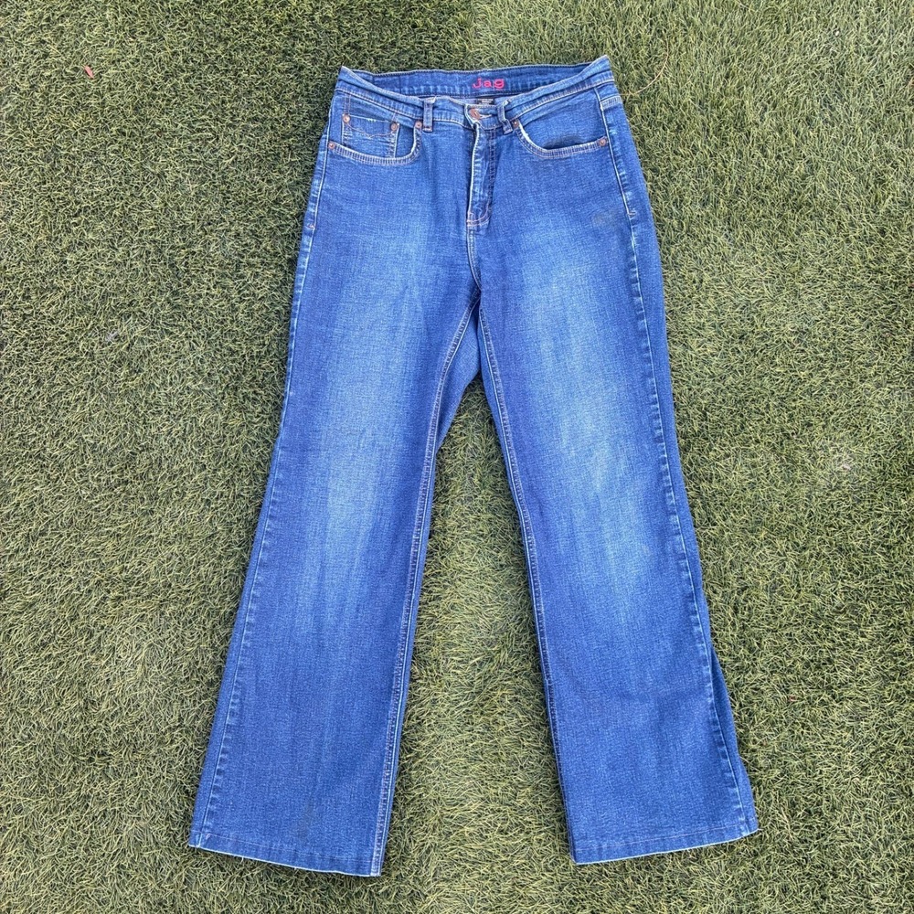 Jag Jeans Womens Size 10 30x29 Wide Leg Denim Pants Medium Blue Mid Rise Y2K 90s